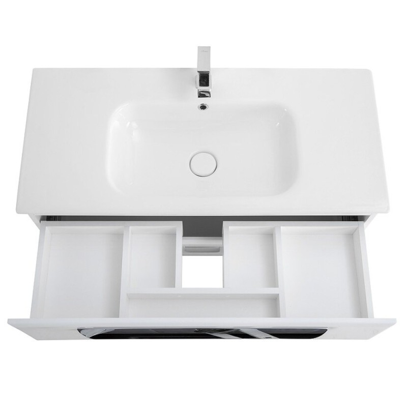Тумба под раковину Cezares Eco-Cer-1000-2C-SO-BL, 100 см, подвесная, bianco lucido