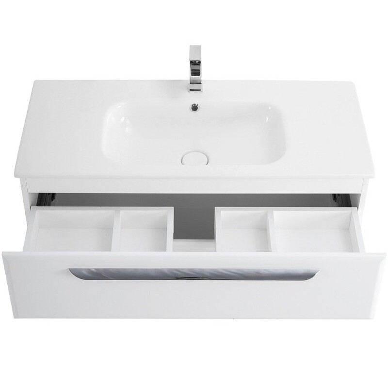 Тумба под раковину Cezares Eco-Cer-1000-2C-SO-BL, 100 см, подвесная, bianco lucido