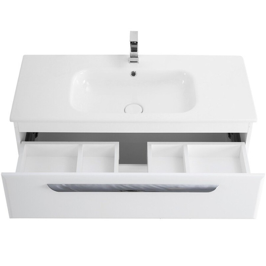 Тумба под раковину Cezares Eco-Cer-1000-2C-SO-BL, 100 см, подвесная, bianco lucido