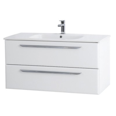 Тумба под раковину Cezares Eco-Cer-1000-2C-SO-BL, 100 см, подвесная, bianco lucido