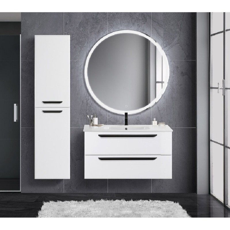 Тумба под раковину Cezares Eco-Cer-1000-2C-SO-BL, 100 см, подвесная, bianco lucido