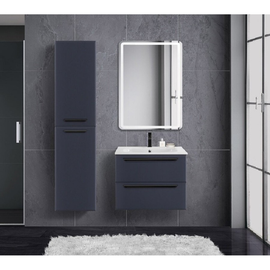 Тумба под раковину Cezares Eco-CER-600-2C-SO-GR-P, 60 см, подвесная, grafito