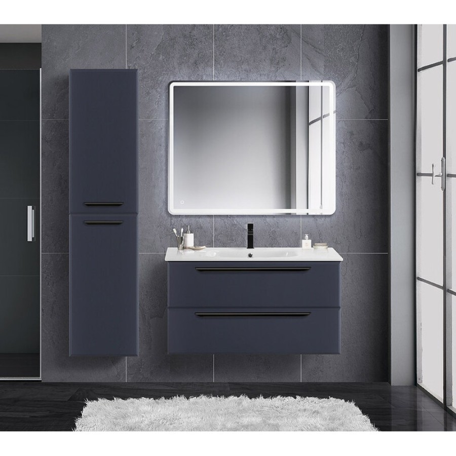 Тумба под раковину Cezares Eco-CER-800-2C-SO-GR-P, 80 см, подвесная, grafito