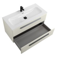 Тумба под раковину Cezares Eco-Cer-N-1000-2C-SO-AS-P, 100 см, подвесная, альпака брашированная