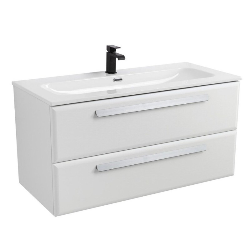 Тумба под раковину Cezares Eco-Cer-N-1000-2C-SO-BL, 100 см, подвесная, Bianco Lucido