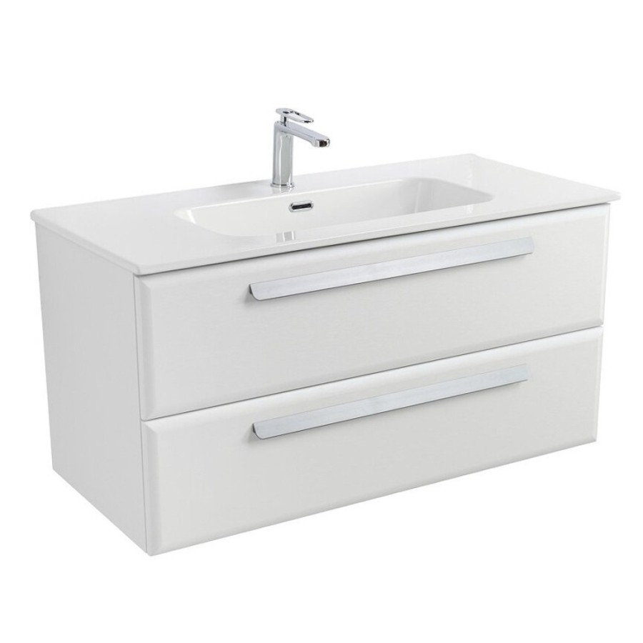 Тумба под раковину Cezares Eco-Cer-N-1000-2C-SO-BL, 100 см, подвесная, Bianco Lucido