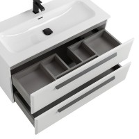 Тумба под раковину Cezares Eco-Cer-N-1000-2C-SO-BO, 100 см, подвесная, Bianco Opaco