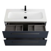 Тумба под раковину Cezares Eco-Cer-N-1000-2C-SO-GR-P, 100 см, подвесная, Grafito