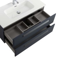 Тумба под раковину Cezares Eco-Cer-N-1000-2C-SO-GR-P, 100 см, подвесная, Grafito
