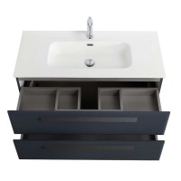 Тумба под раковину Cezares Eco-Cer-N-1000-2C-SO-GR-P, 100 см, подвесная, Grafito
