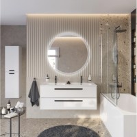 Тумба под раковину Cezares Eco-Cer-N-1200-2C-SO-2-BL, 120 см, подвесная, Bianco Lucido