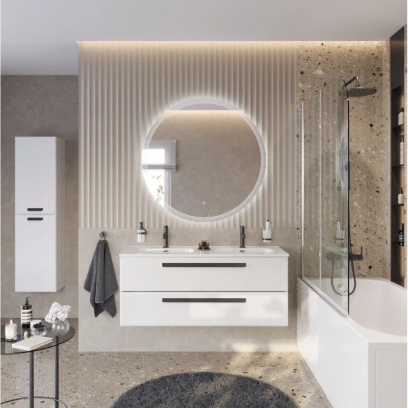 Тумба под раковину Cezares Eco-Cer-N-1200-2C-SO-2-BL, 120 см, подвесная, Bianco Lucido