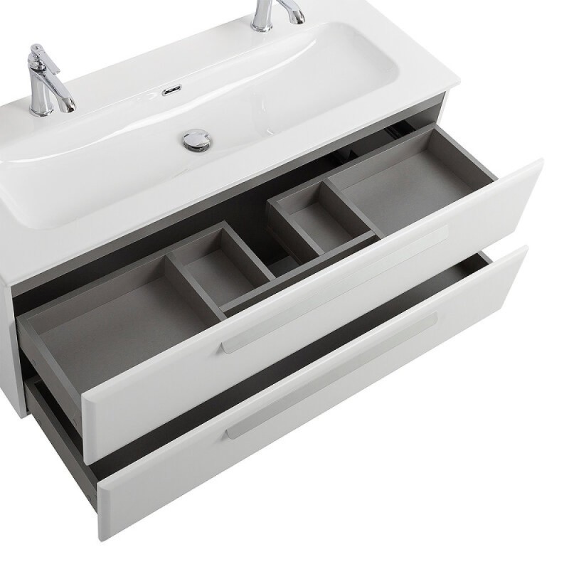 Тумба под раковину Cezares Eco-Cer-N-1200-2C-SO-BL, 120 см, подвесная, Bianco Lucido