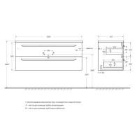 Тумба под раковину Cezares Eco-Cer-N-1200-2C-SO-BO, 120 см, подвесная, Bianco Opaco