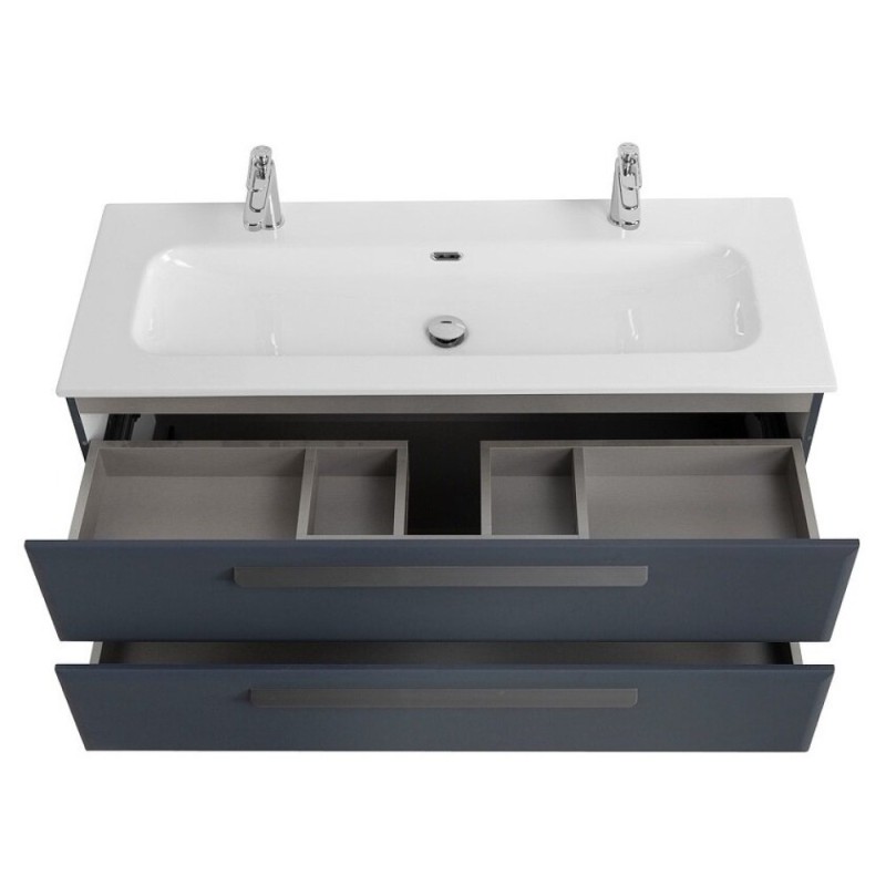 Тумба под раковину Cezares Eco-Cer-N-1200-2C-SO-GR-P, 120 см, подвесная, Grafito