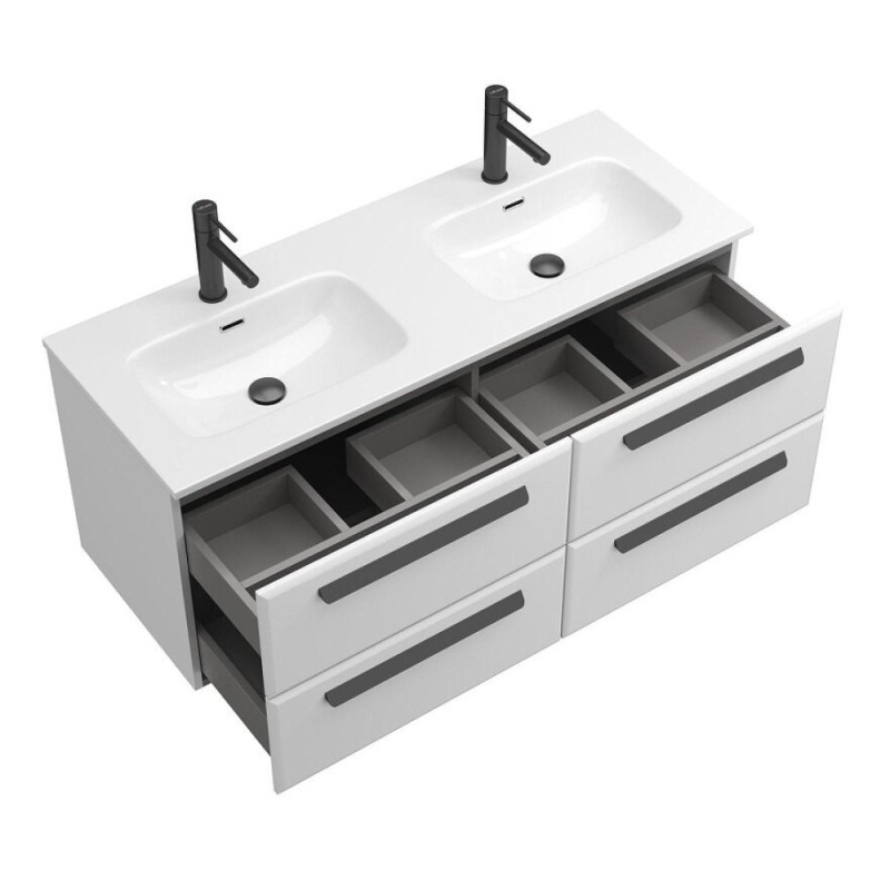 Тумба под раковину Cezares Eco-Cer-N-1200-4C-SO-2-BL, 120 см, подвесная, Bianco Lucido