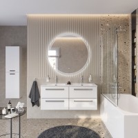 Тумба под раковину Cezares Eco-Cer-N-1200-4C-SO-2-BL, 120 см, подвесная, Bianco Lucido
