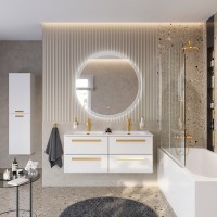 Тумба под раковину Cezares Eco-Cer-N-1200-4C-SO-2-BL, 120 см, подвесная, Bianco Lucido