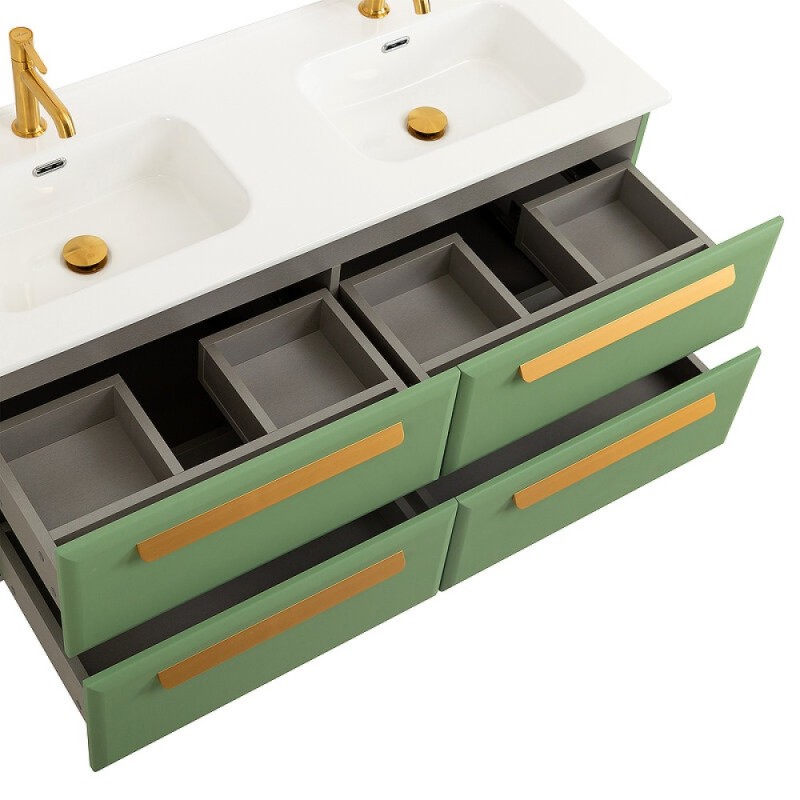 Тумба под раковину Cezares Eco-Cer-N-1200-4C-SO-2-PS-P, 120 см, подвесная, фисташковый софт