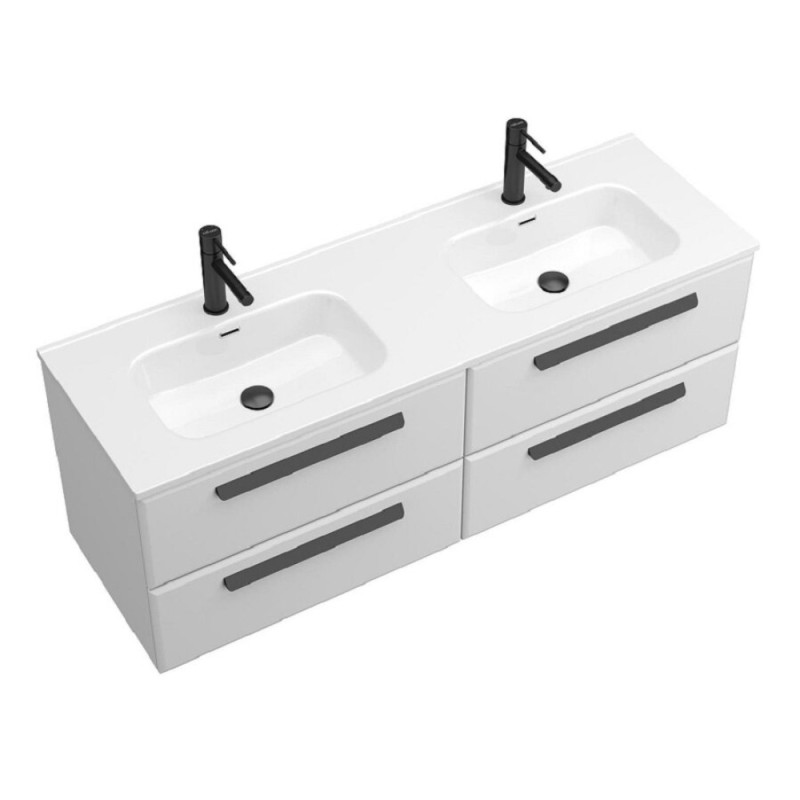 Тумба под раковину Cezares Eco-Cer-N-1400-4C-SO-2-BL, 140 см, подвесная, Bianco Lucido