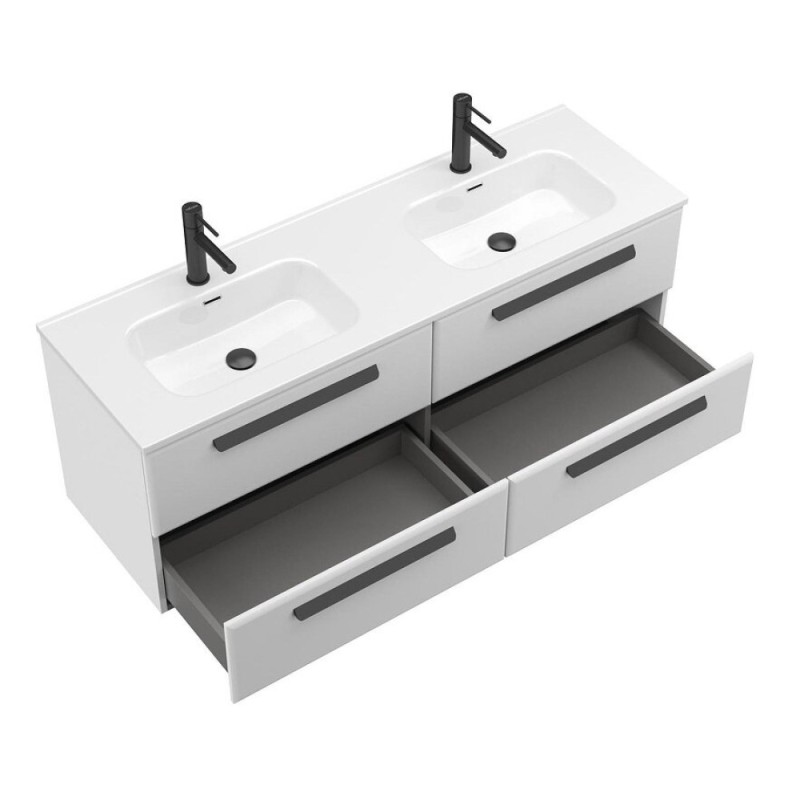 Тумба под раковину Cezares Eco-Cer-N-1400-4C-SO-2-BL, 140 см, подвесная, Bianco Lucido