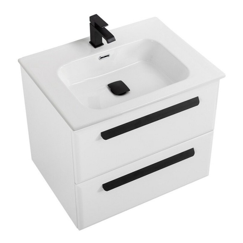 Тумба под раковину Cezares Eco-Cer-N-600-2C-SO-BL, 60 см, подвесная, Bianco Lucido