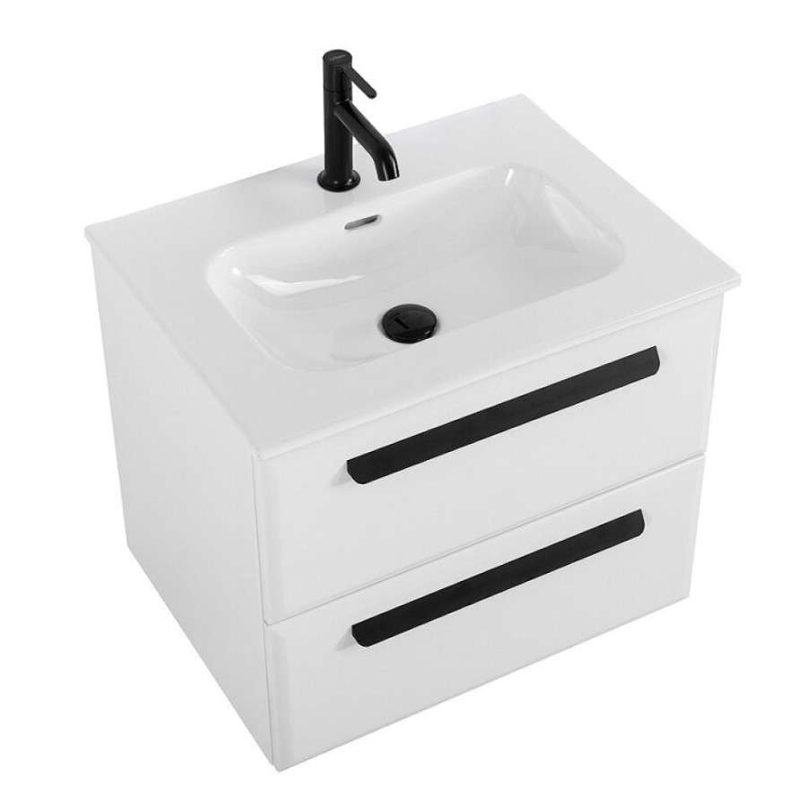 Тумба под раковину Cezares Eco-Cer-N-600-2C-SO-BL, 60 см, подвесная, Bianco Lucido