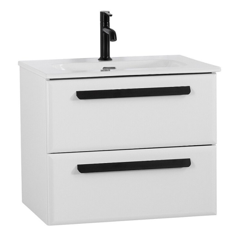 Тумба под раковину Cezares Eco-Cer-N-600-2C-SO-BL, 60 см, подвесная, Bianco Lucido