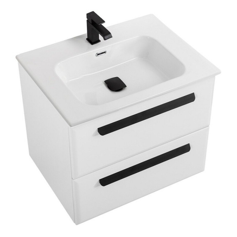 Тумба под раковину Cezares Eco-Cer-N-700-2C-SO-BL, 70 см, подвесная, Bianco Lucido
