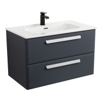 Тумба под раковину Cezares Eco-Cer-N-800-2C-SO-GR-P, 80 см, подвесная, Grafito
