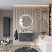 Тумба под раковину Cezares Eco-Cer-N-800-2C-SO-GR-P, 80 см, подвесная, Grafito