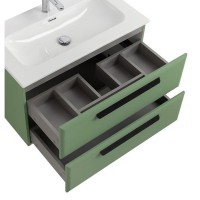 Тумба под раковину Cezares Eco-Cer-N-800-2C-SO-PS-P, 80 см, подвесная, фисташковый софт