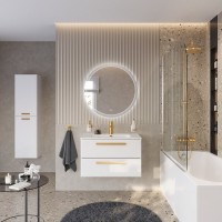 Тумба под раковину Cezares Eco-Cer-N-900-2C-SO-BL, 90 см, подвесная, Bianco Lucido