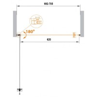 Душевая дверь Cezares ECO-O-B-1-70-P-Cr 70x190 см стекло рифленое