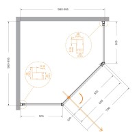 Душевой уголок Cezares ECO-O-P-1-100-C-Cr, 100 х 100 х 195 см, стекло прозрачное