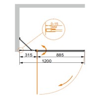 Душевая шторка на ванну Cezares Eco-O-V-11-120/140-C-Cr 120x140 см стекло прозрачное