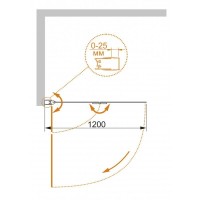 Душевая шторка на ванну Cezares Eco-O-V-21-120/140-C-Cr 120x140 см стекло прозрачное