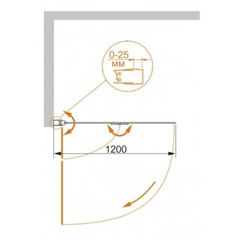Душевая шторка на ванну Cezares Eco-O-V-21-120/140-C-Cr 120x140 см стекло прозрачное