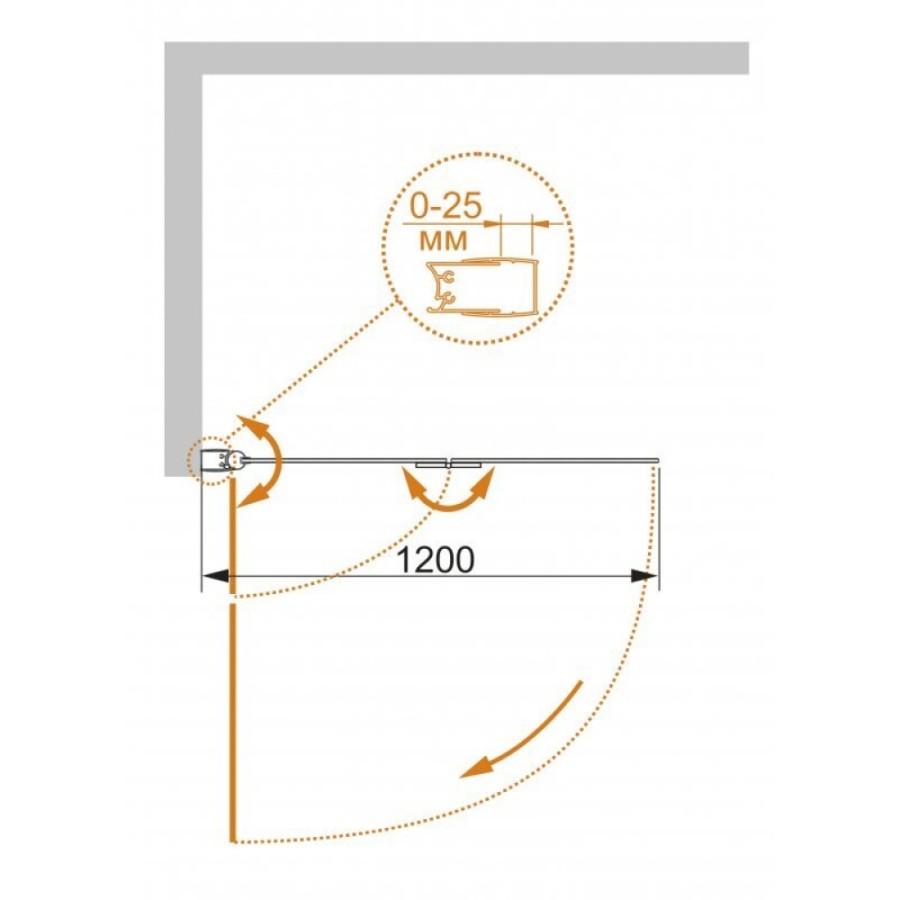 Душевая шторка на ванну Cezares Eco-O-V-21-120/140-C-Cr 120x140 см стекло прозрачное