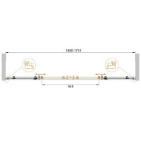 Шторка для ванны Cezares ECO-VF-2-170/145-Cr, 150 см