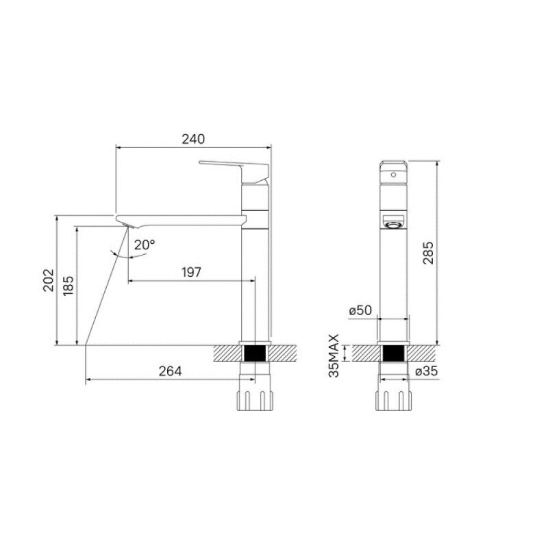 Смеситель Iddis Edifice ED3PBSGi05 для кухни, цвет песок/хром