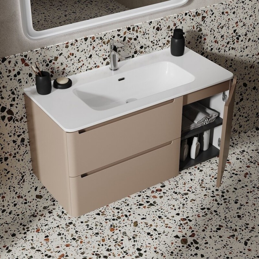 Тумба с раковиной Iddis Edifice EDI10C0i95K, 100 см, подвесная, капучино
