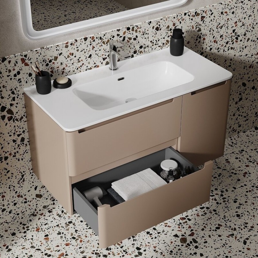 Тумба с раковиной Iddis Edifice EDI10C0i95K, 100 см, подвесная, капучино