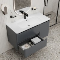 Тумба с раковиной Iddis Edifice EDI10D0i95K, 100 см, подвесная, темно-серый