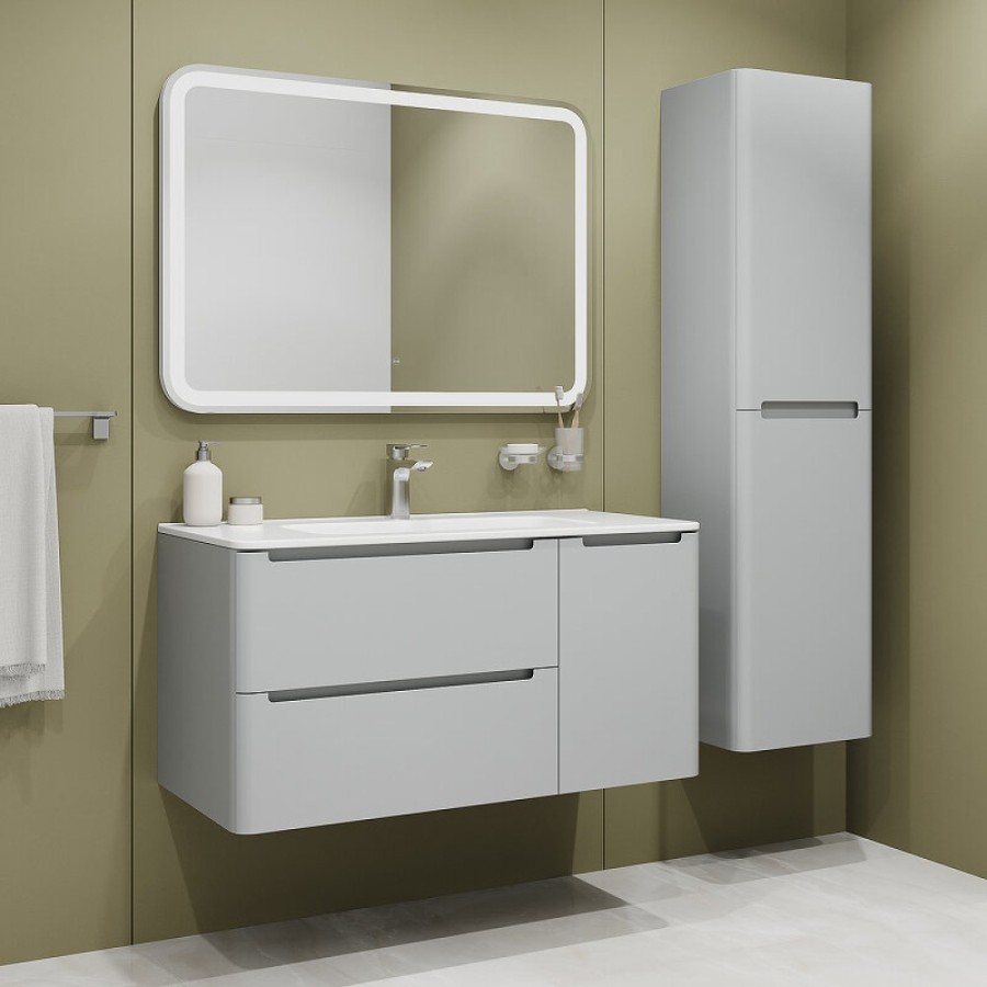 Тумба с раковиной Iddis Edifice EDI10L0i95K, 100 см, подвесная, светло-серый