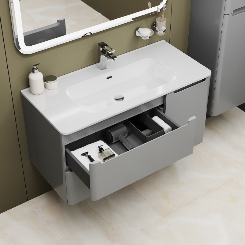 Тумба с раковиной Iddis Edifice EDI10L0i95K, 100 см, подвесная, светло-серый