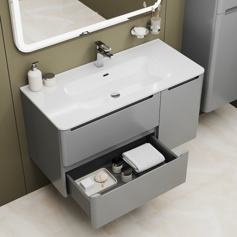 Тумба с раковиной Iddis Edifice EDI10L0i95K, 100 см, подвесная, светло-серый