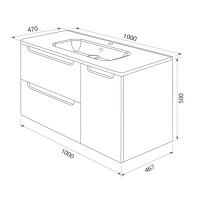 Тумба с раковиной Iddis Edifice 100 EDI10W1i95K подвесная, белая