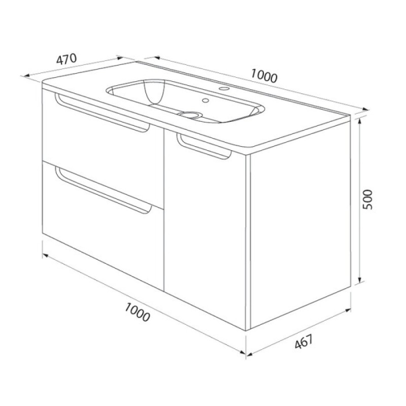 Тумба с раковиной Iddis Edifice 100 EDI10W1i95K подвесная, белая