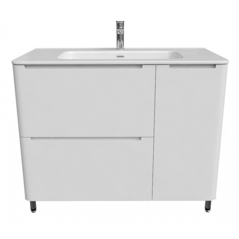 Тумба с раковиной Iddis Edifice 100 см подвесная, 2 ящика, 1 дверь, белый, EDI10WFi95K